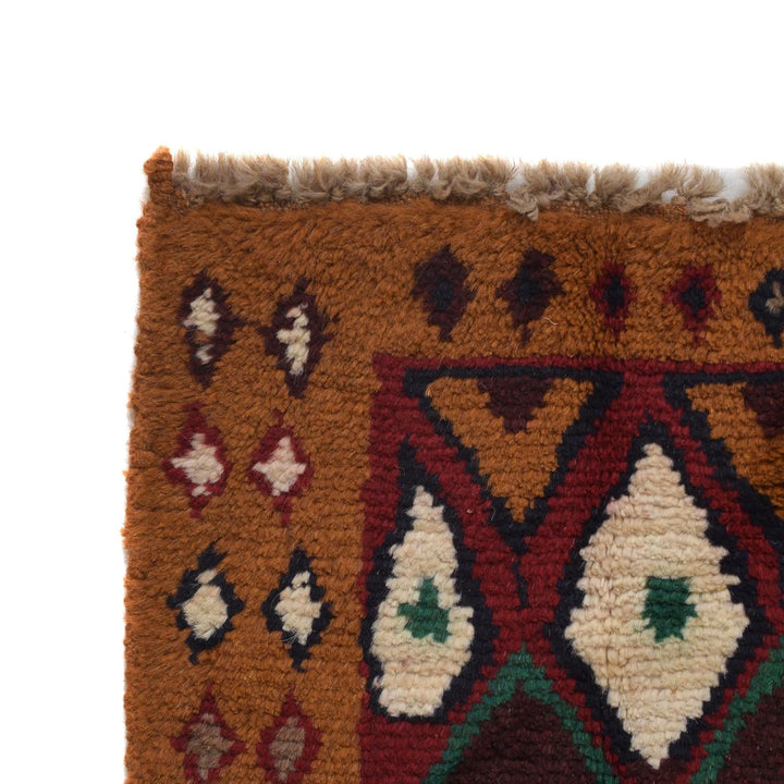 Orange Afghan Baluchi Rug 3' 6" x 4' 8" Hand-Knotted | No. AL94882