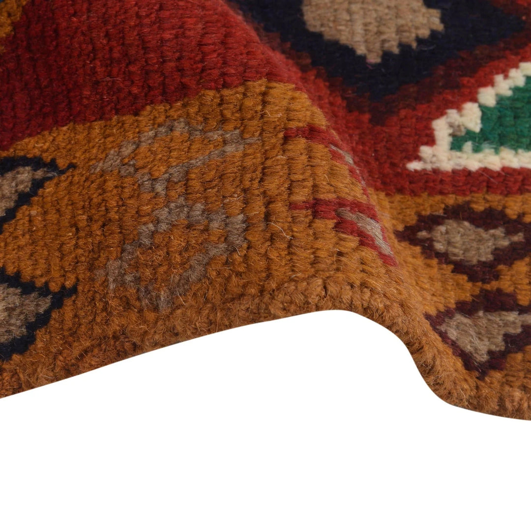 Orange Afghan Baluchi Rug 3' 6" x 4' 8" Hand-Knotted | No. AL94882