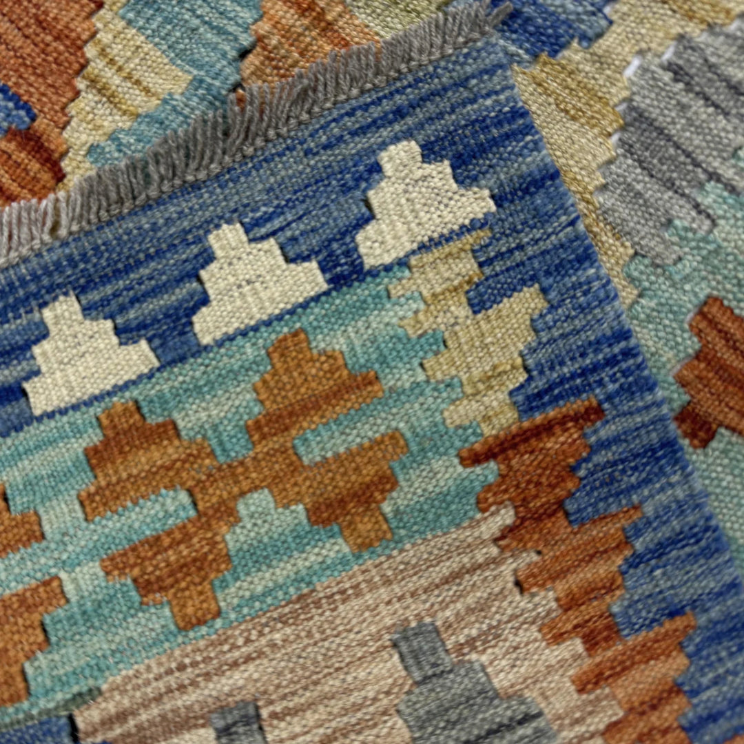 Multicolor Afghan Vegetable Kilim Rug 5' 10" x 8' 2" Flat-Weave | No. AL94931