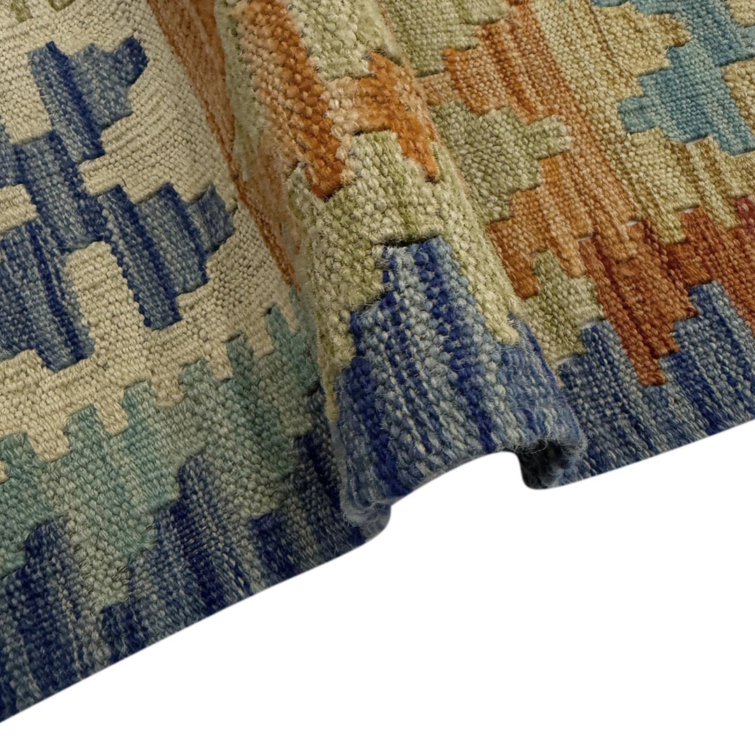 Multicolor Afghan Vegetable Kilim Rug 5' 10" x 8' 2" Flat-Weave | No. AL94931