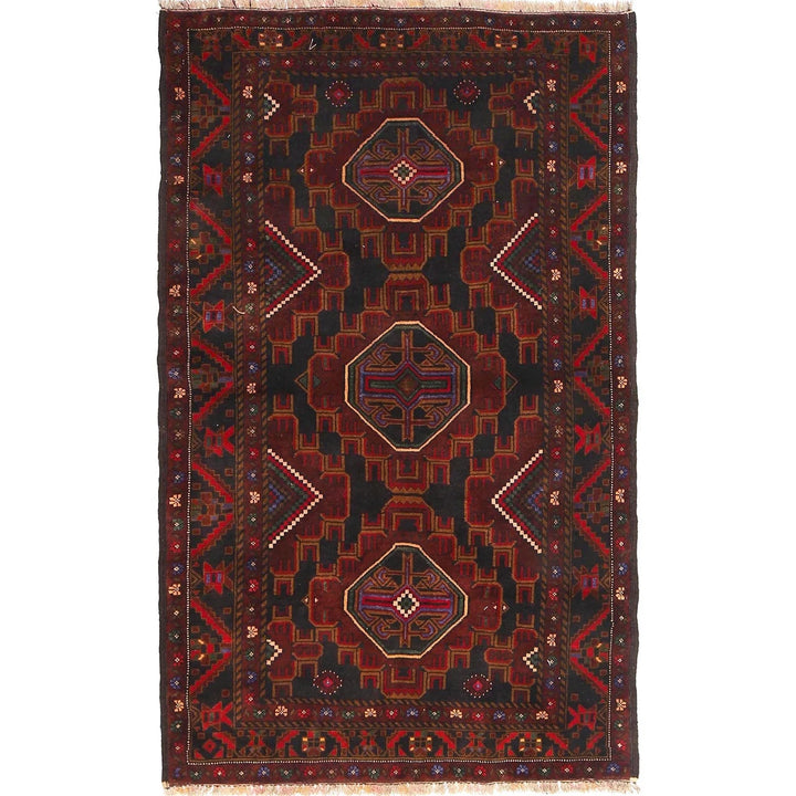 Afghan Baluchi Rug 3' 10" x 6' 2" Hand-Knotted | No. AL94989