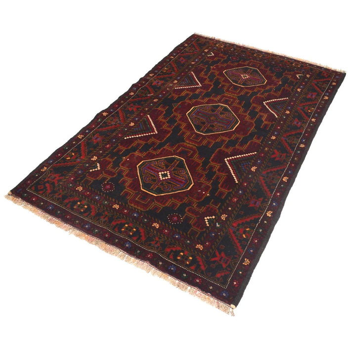 Afghan Baluchi Rug 3' 10" x 6' 2" Hand-Knotted | No. AL94989