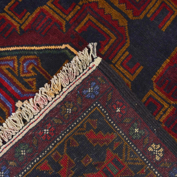 Afghan Baluchi Rug 3' 10" x 6' 2" Hand-Knotted | No. AL94989