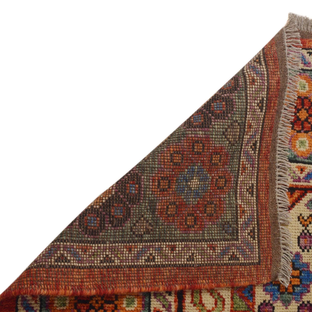 Red Afghan Shirazi Rug 6' 6" x 9' 9" Hand-Knotted | No. AL95048