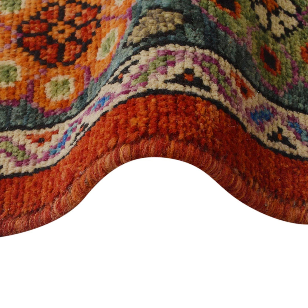 Red Afghan Shirazi Rug 6' 6" x 9' 9" Hand-Knotted | No. AL95048