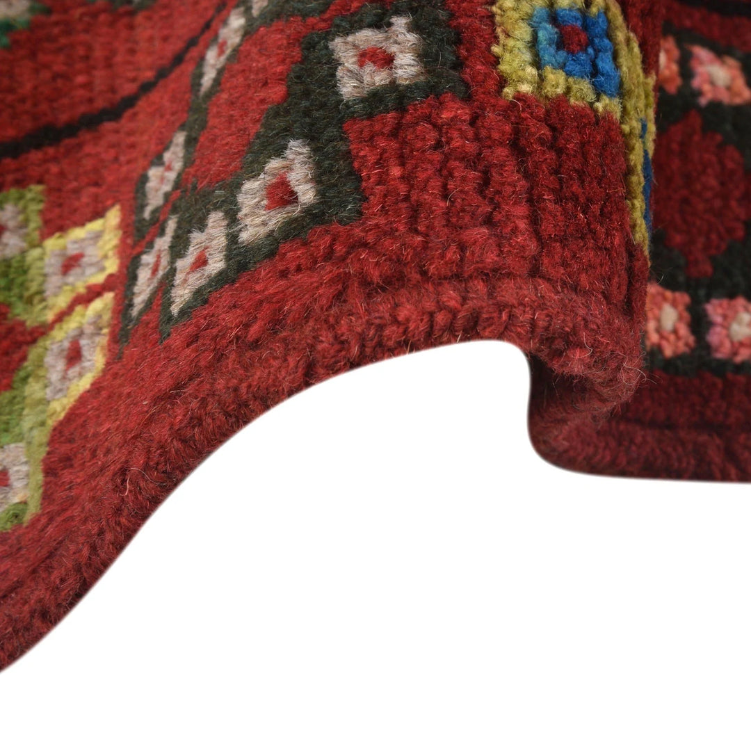 Red Afghan Baluchi Rug 4' 2" x 6' 7" Hand-Knotted | No. AL95052
