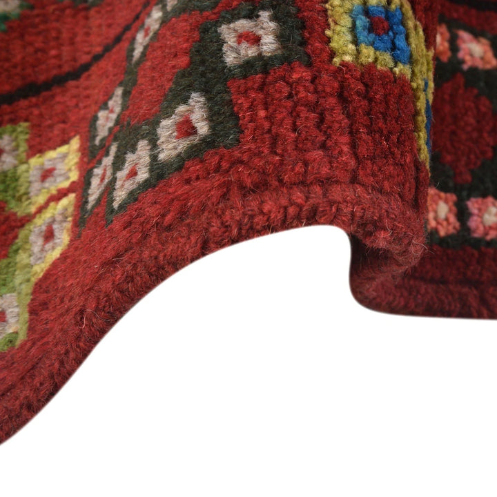 Red Afghan Baluchi Rug 4' 2" x 6' 7" Hand-Knotted | No. AL95052