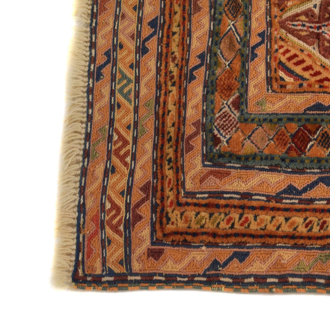 Orange Afghan Kilim Rug 3' 2" x 4' 12" Flat-Weave | No. AL95060