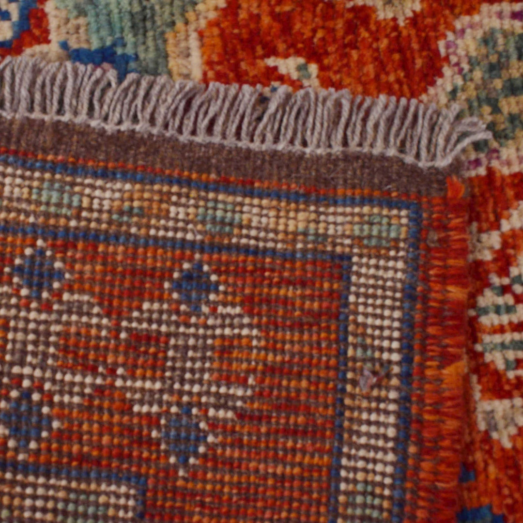 Red Afghan Shiraz Rug 4' 2" x 6' 0" Hand-Knotted | No. AL95098
