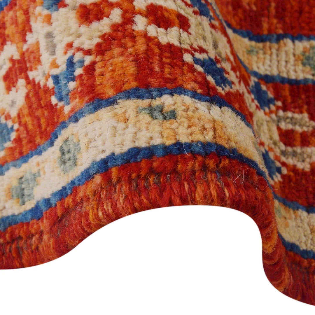 Red Afghan Shiraz Rug 4' 2" x 6' 0" Hand-Knotted | No. AL95098