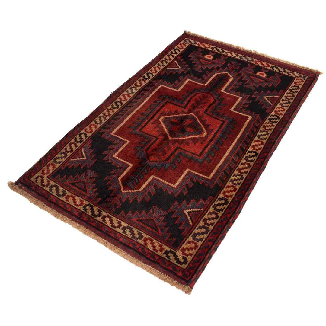Afghan Baluchi Rug 2' 11" x 4' 6" Hand-Knotted | No. AL95107