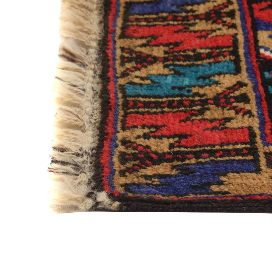 Black Afghan Prayer Rug 3' 0" x 4' 9" Hand-Knotted | No. AL95152
