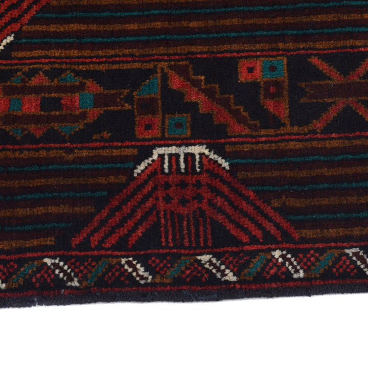 Afghan Baluchi Rug 4' 2" x 7' 2" Hand-Knotted | No. AL95155