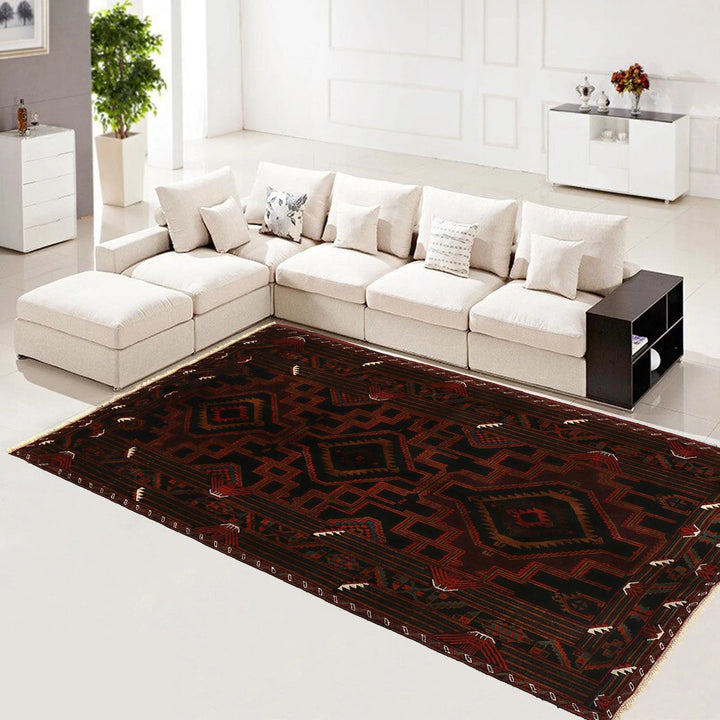 Afghan Baluchi Rug 4' 2" x 7' 2" Hand-Knotted | No. AL95155