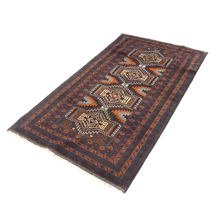 Afghan Baluchi Rug 3' 7" x 5' 11" Hand-Knotted | No. AL95164