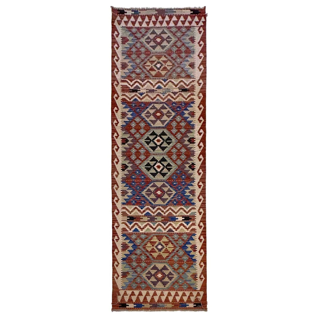 Afghan Kilim Rug 2' 9" x 9' 9" Flat-Weave | No. AL95274