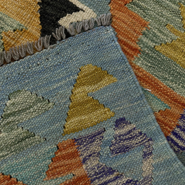 Afghan Vegetable Kilim Rug 4' 0" x 6' 6" Flat-Weave | No. AL952893