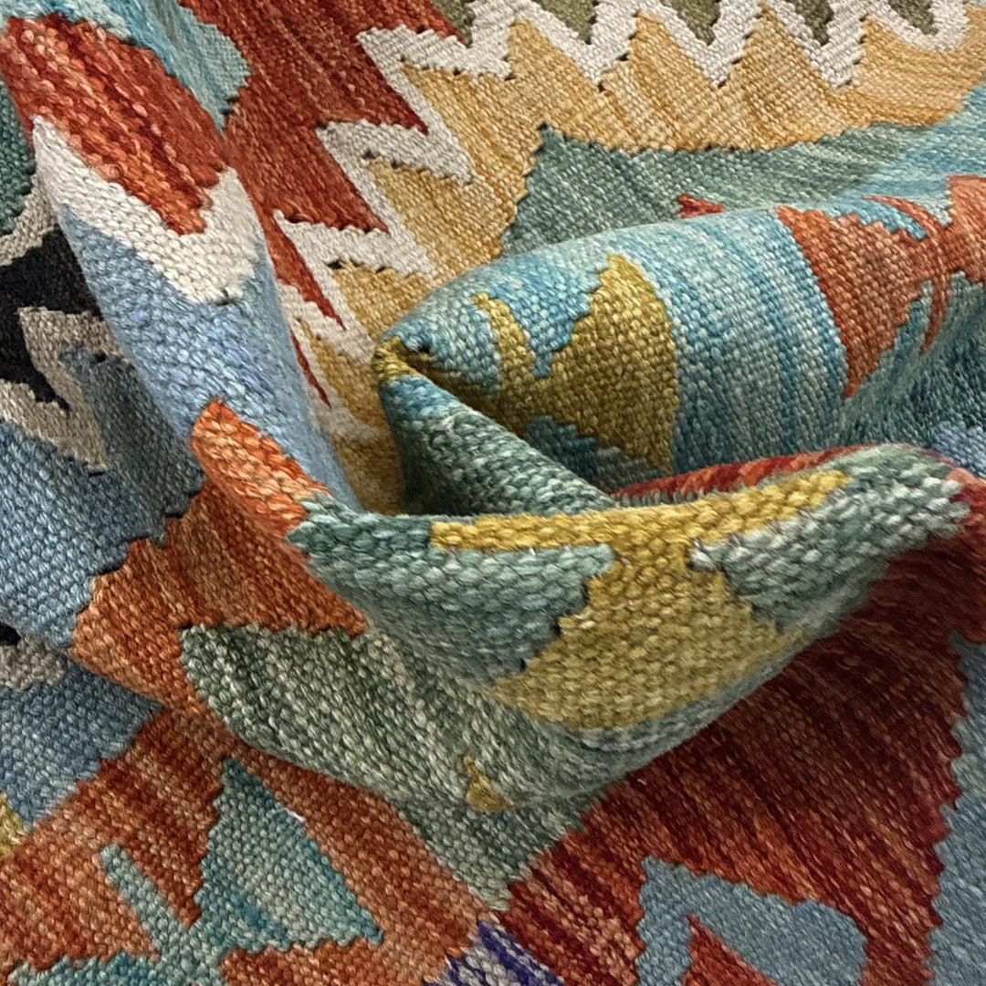 Afghan Vegetable Kilim Rug 4' 0" x 6' 6" Flat-Weave | No. AL952893