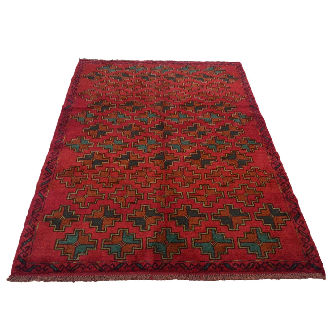 Afghan Baluchi Rug 4' 2" x 6' 4" Hand-Knotted | No. AL95326