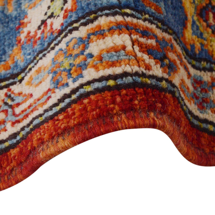 Red Afghan Oushak Rug 4' 11" x 6' 6" Hand-Knotted | No. AL95356
