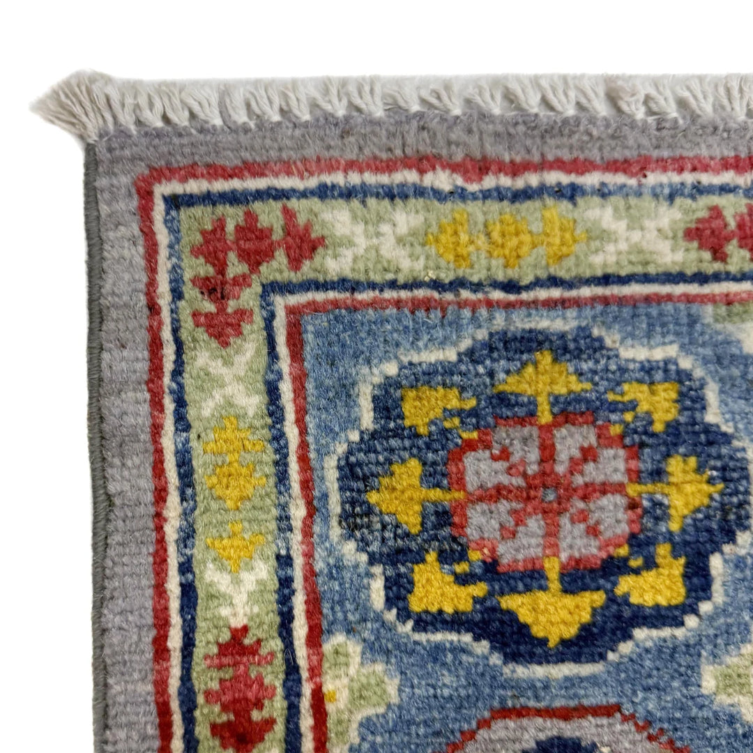 Gray Afghan Kazak Rug 3' 11" x 5' 9" Hand-Knotted | No. AL95450