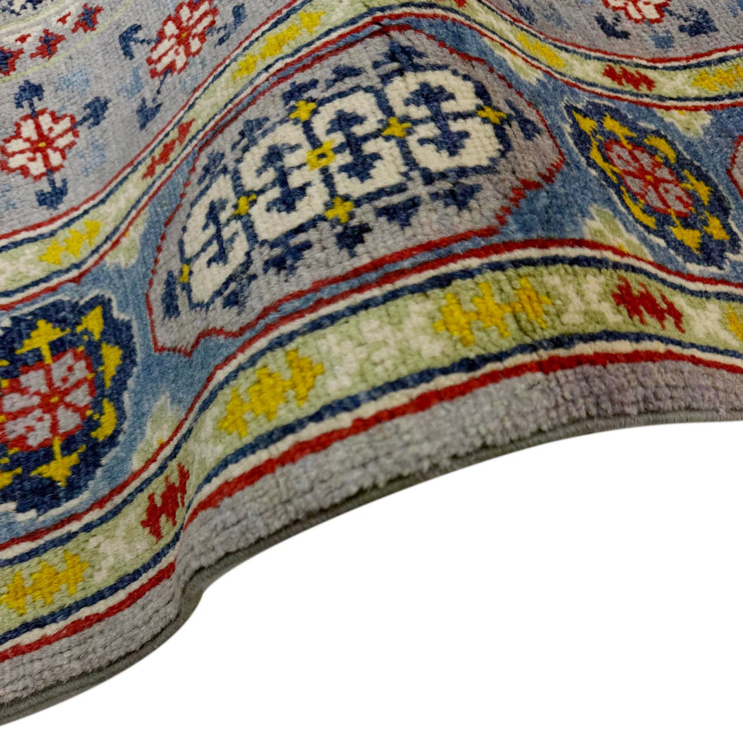 Gray Afghan Kazak Rug 3' 11" x 5' 9" Hand-Knotted | No. AL95450