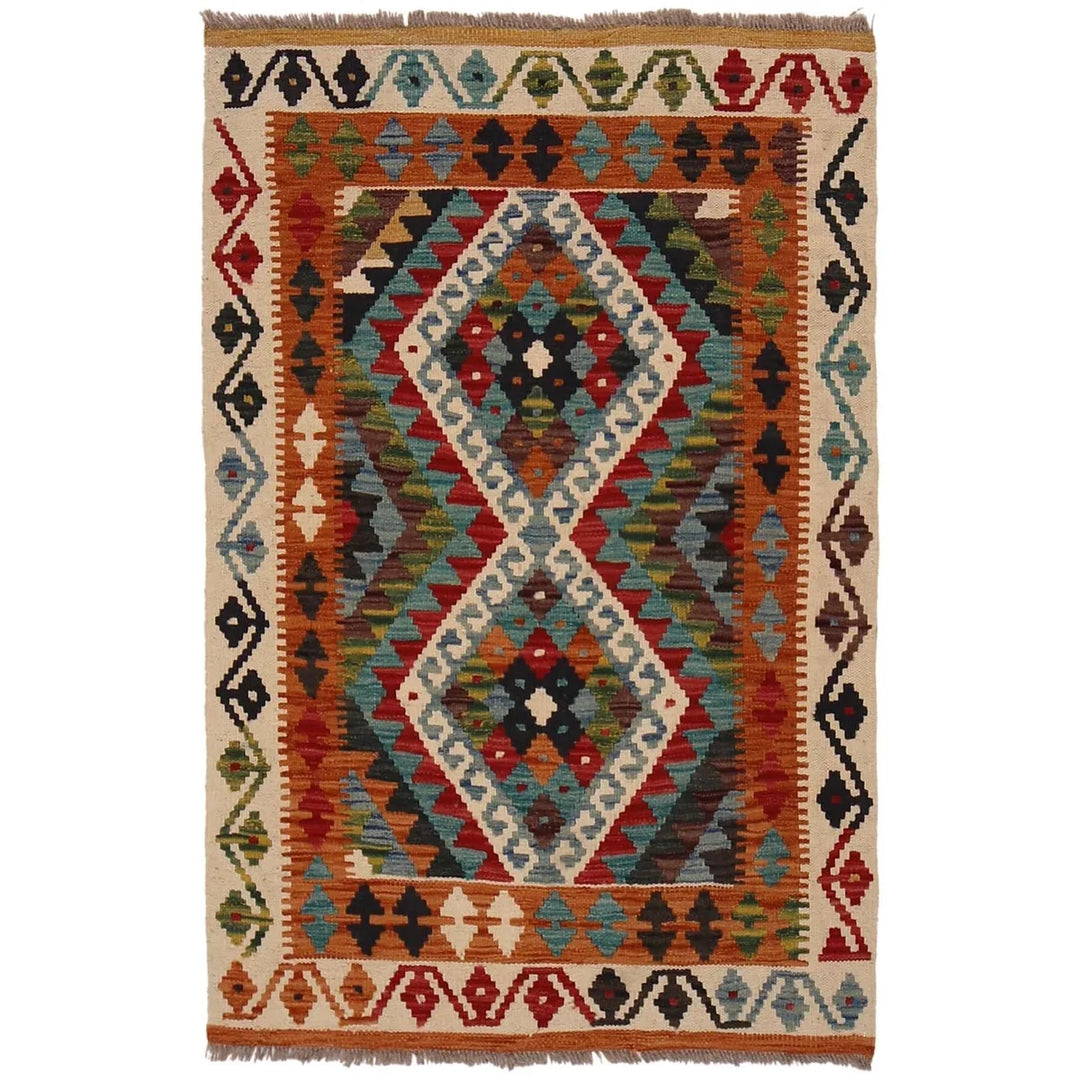 Afghan Vegetable Kelim Rug 2' 10" x 4' 0" Flat-Weave | No. AL95518