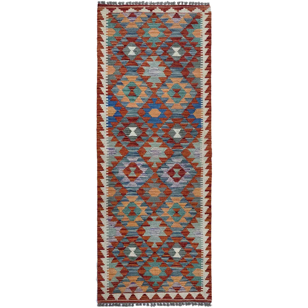 Afghan Vegetable Kilim Rug 2' 5" x 6' 5" Flat-Weave | No. AL95601