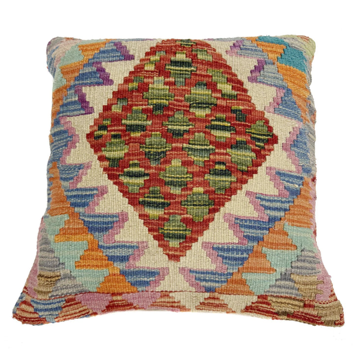 Afghan Kilim Cushion Cover 1' 5" x 1' 6" Flat-Weave | No. AL956842