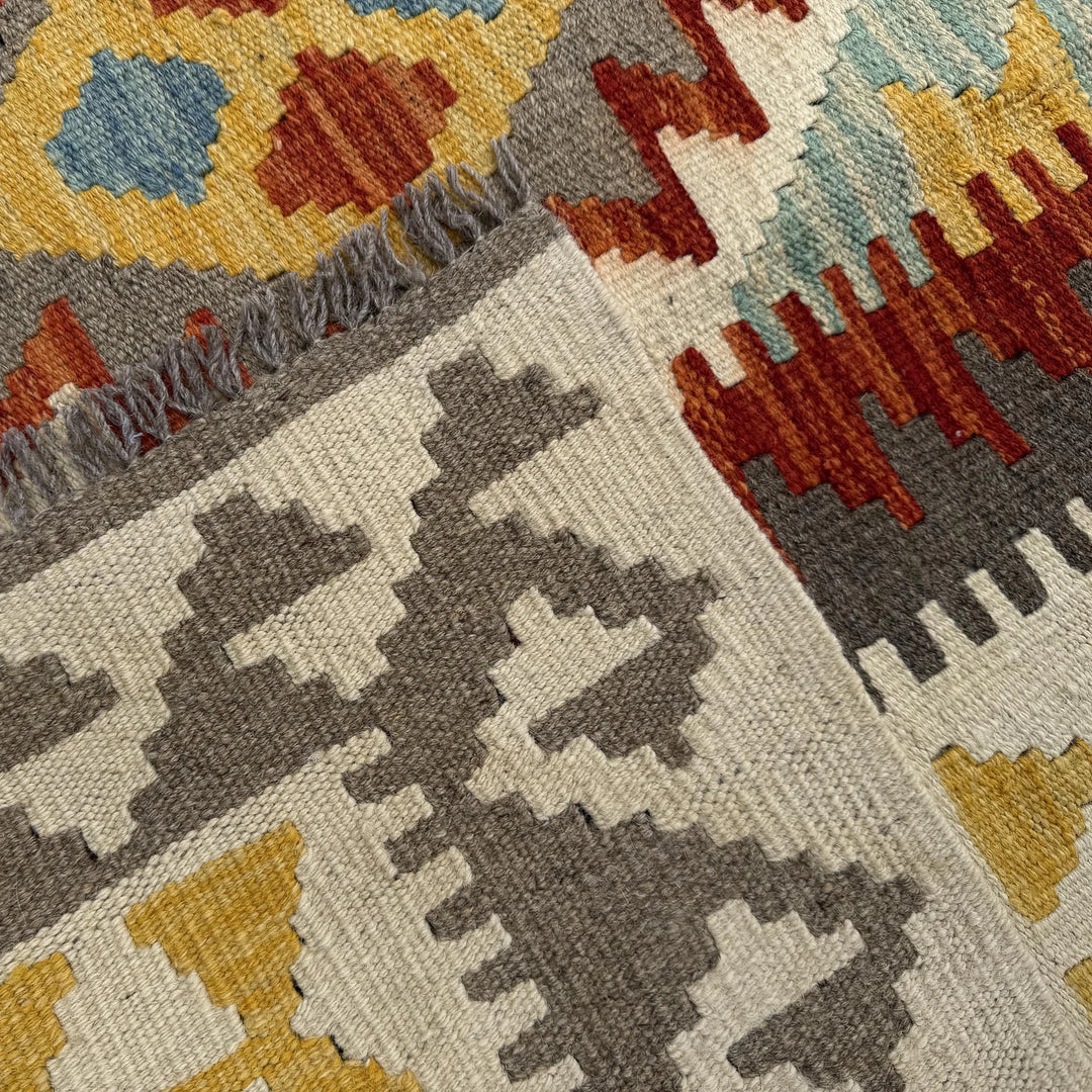 Afghan Vegetable Kilim Rug 6' 8" x 10' 1" Flat-Weave | No. AL95711