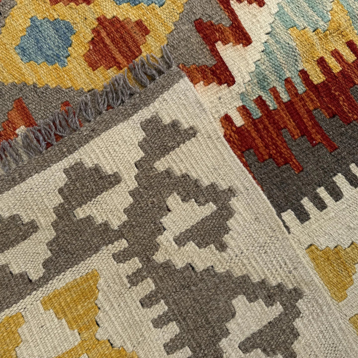 Afghan Vegetable Kilim Rug 6' 8" x 10' 1" Flat-Weave | No. AL95711