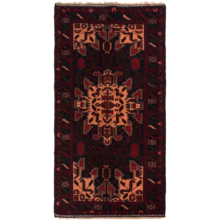 Afghan Baluchi Rug 2' 11" x 6' 5" Hand-Knotted | No. AL95805