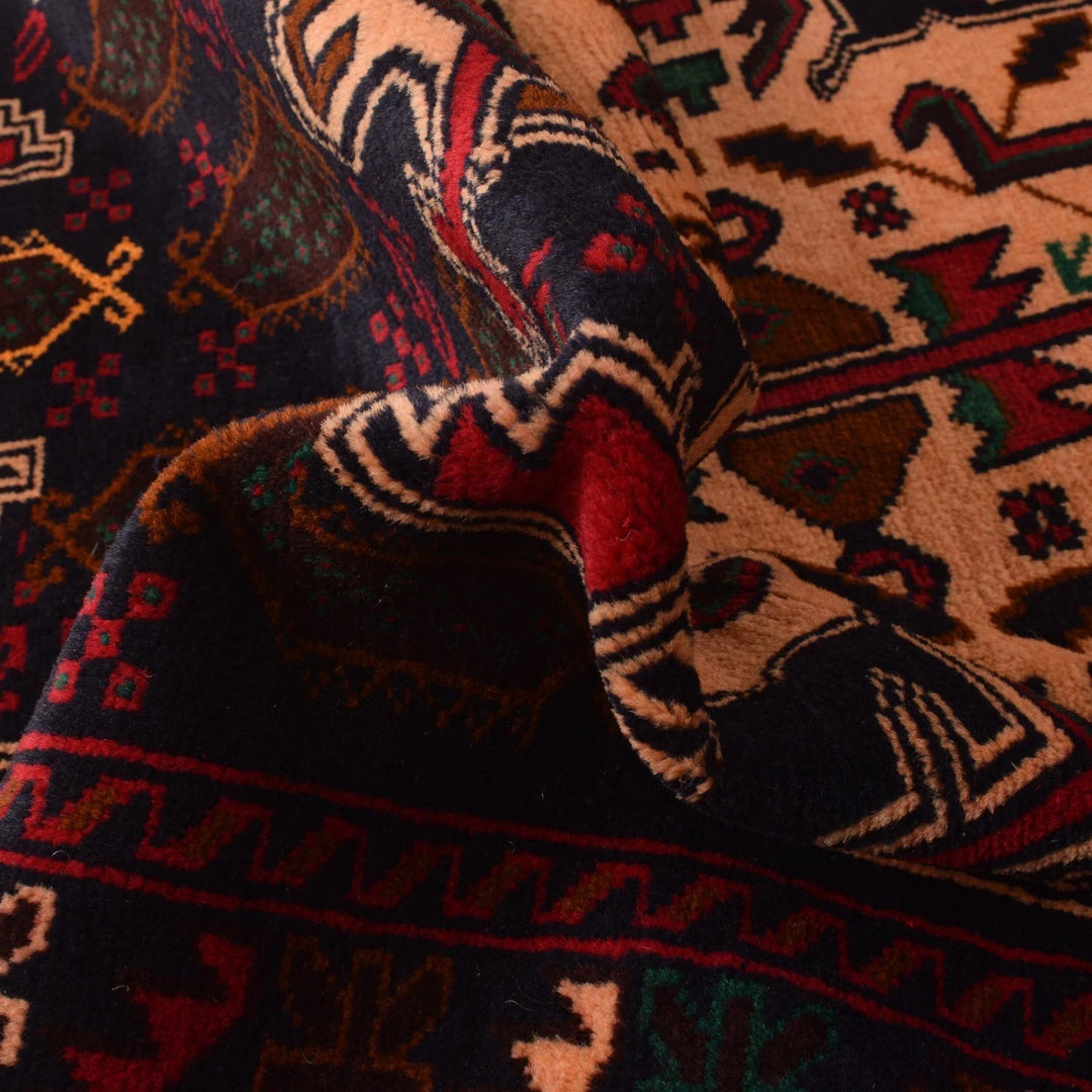 Afghan Baluchi Rug 2' 11" x 6' 5" Hand-Knotted | No. AL95805