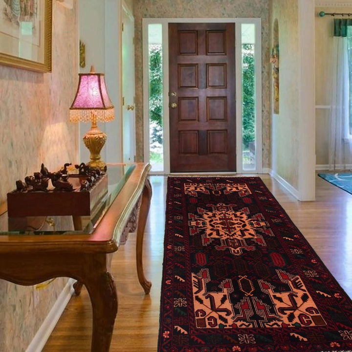 Afghan Baluchi Rug 2' 11" x 6' 5" Hand-Knotted | No. AL95805