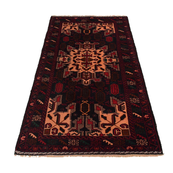 Afghan Baluchi Rug 2' 11" x 6' 5" Hand-Knotted | No. AL95805