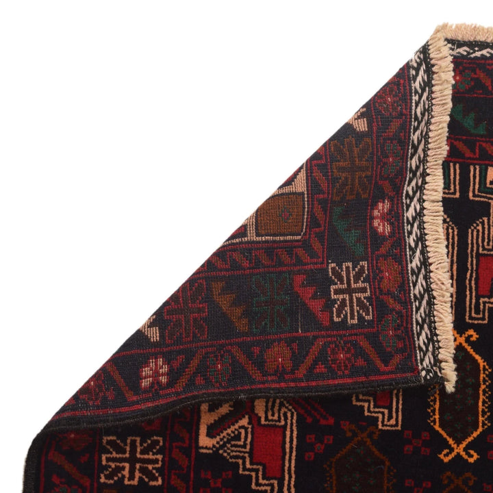 Afghan Baluchi Rug 2' 11" x 6' 5" Hand-Knotted | No. AL95805