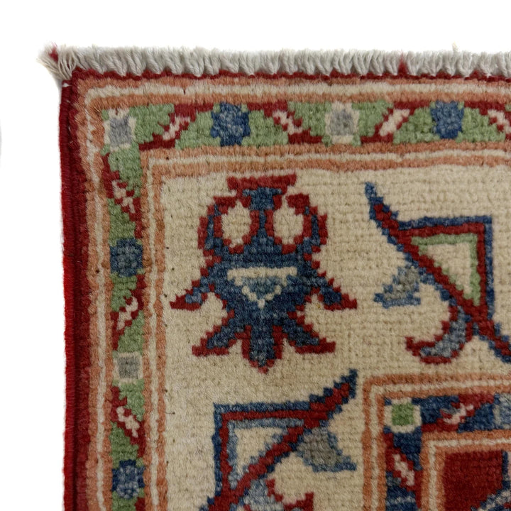 Red Afghan Kazak Rug 2' 6" x 9' 7" Hand-Knotted | No. AL95831