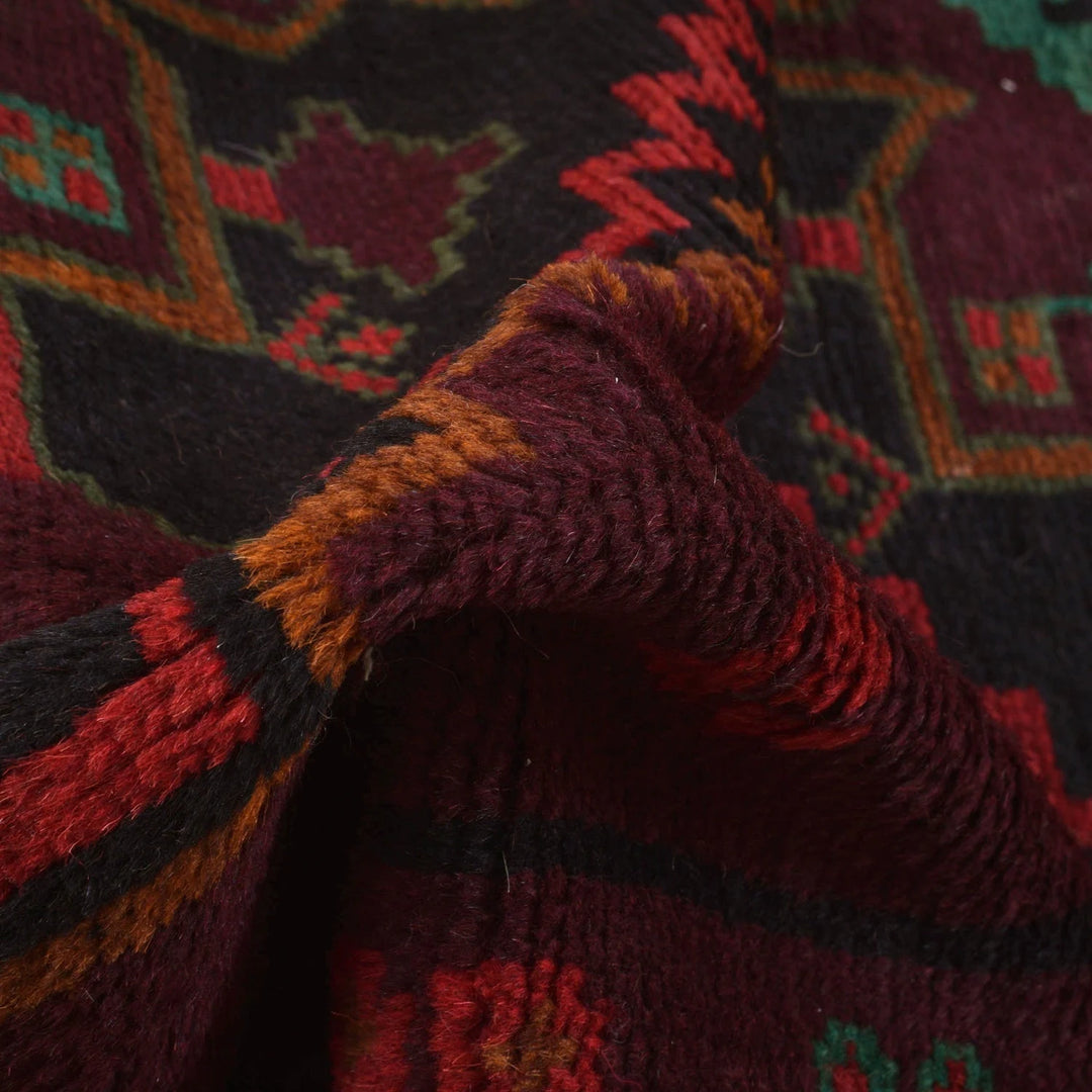 Afghan Baluchi Rug 4' 1" x 6' 2" Hand-Knotted | No. AL95832