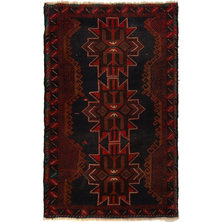 Afghan Baluchi Rug 2' 10" x 4' 6" Hand-Knotted | No. AL95835