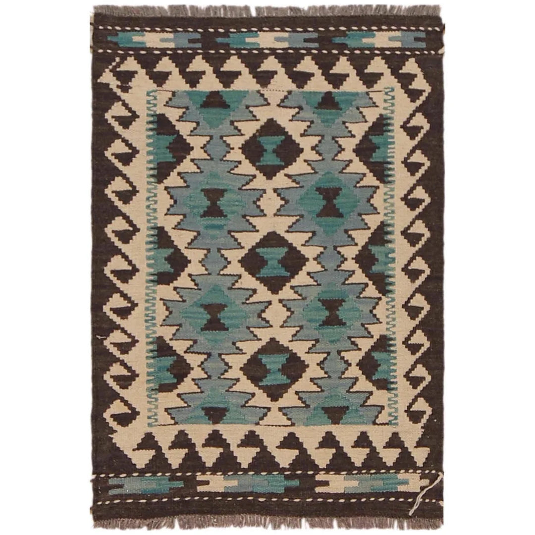 Afghan Kilim Rug 2' 0" x 3' 0" Flat-Weave | No. AL95849