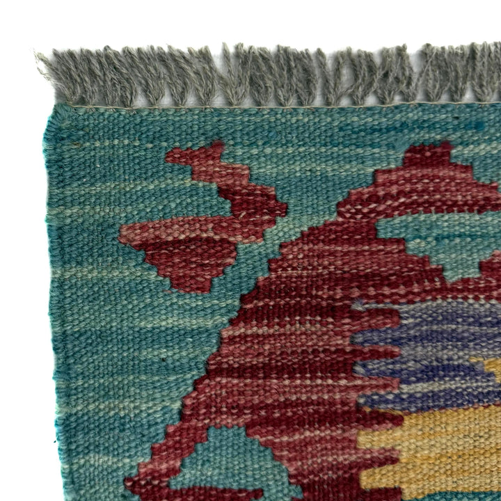 Afghan Vegetable Kilim Rug 2' 7" x 4' 0" Flat-Weave | No. AL959317
