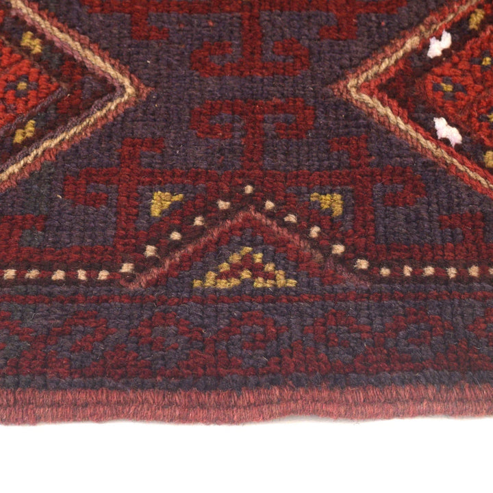 Red Afghan Mashwani Rug 2' 2" x 7' 6" Hand-Knotted | No. AL95984