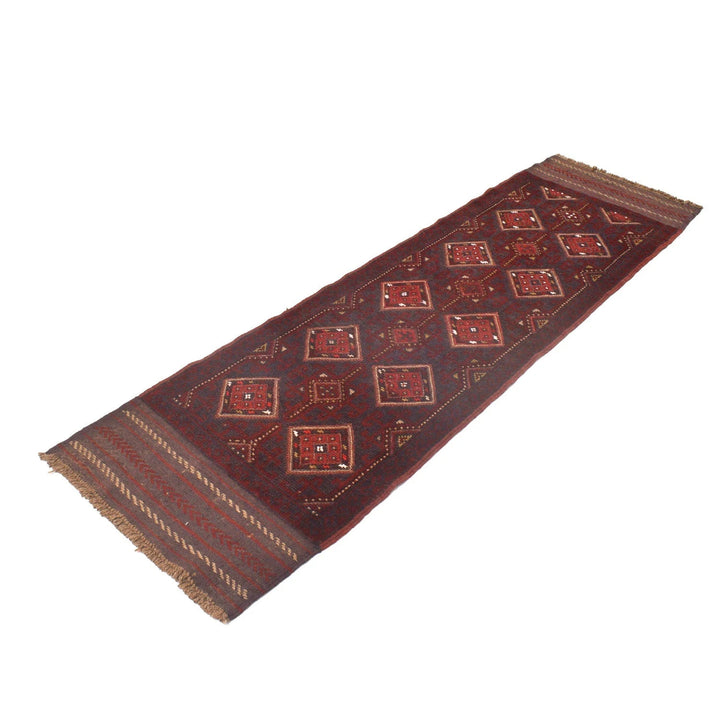 Red Afghan Mashwani Rug 2' 2" x 7' 6" Hand-Knotted | No. AL95984