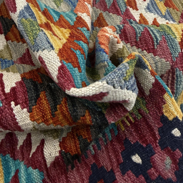 Afghan Vegetable Kilim Rug 5' 10" x 8' 2" Flat-Weave | No. AL960905