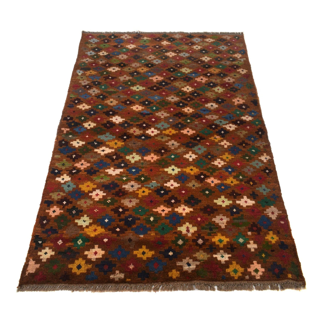 Orange Afghan Baluchi Rug 3' 10" x 6' 4" Hand-Knotted | No. AL96090