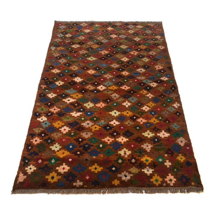 Orange Afghan Baluchi Rug 3' 10" x 6' 4" Hand-Knotted | No. AL96090