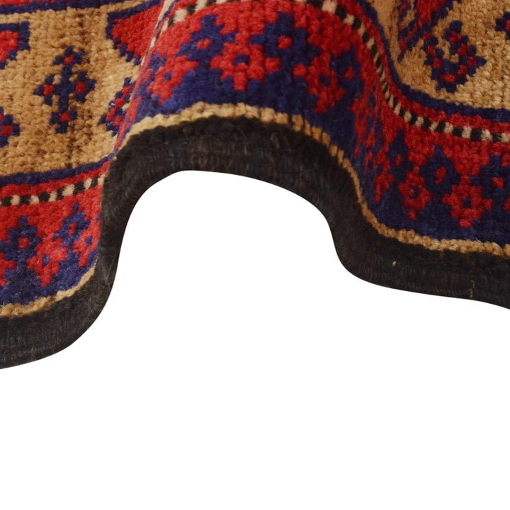 Red Afghan Baluchi Rug 2'10" x 3'10" Hand-Knotted | No. AL96128