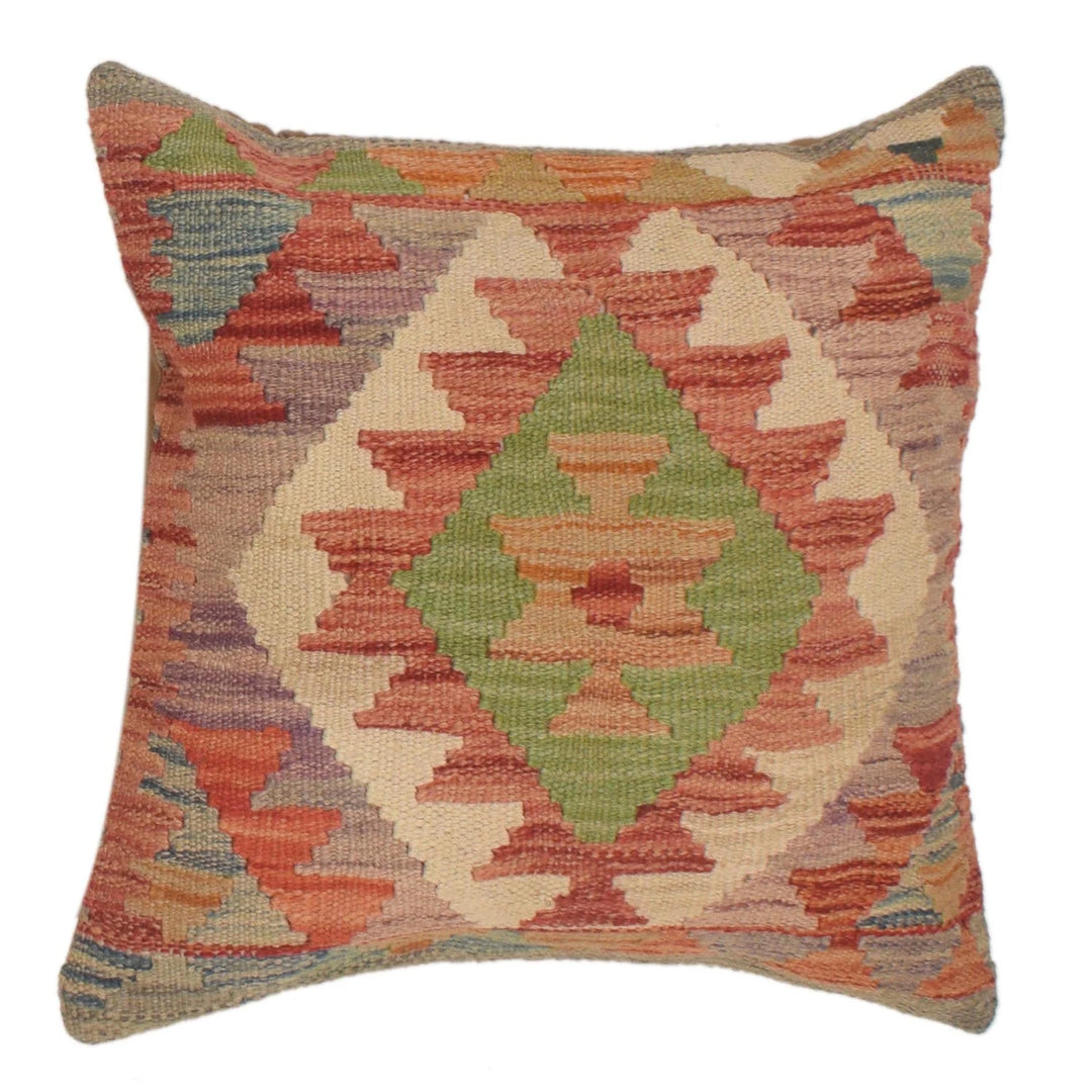Afghan Kilim Rug 1' 6" x 1' 6" Flat-Weave | No. AL96135