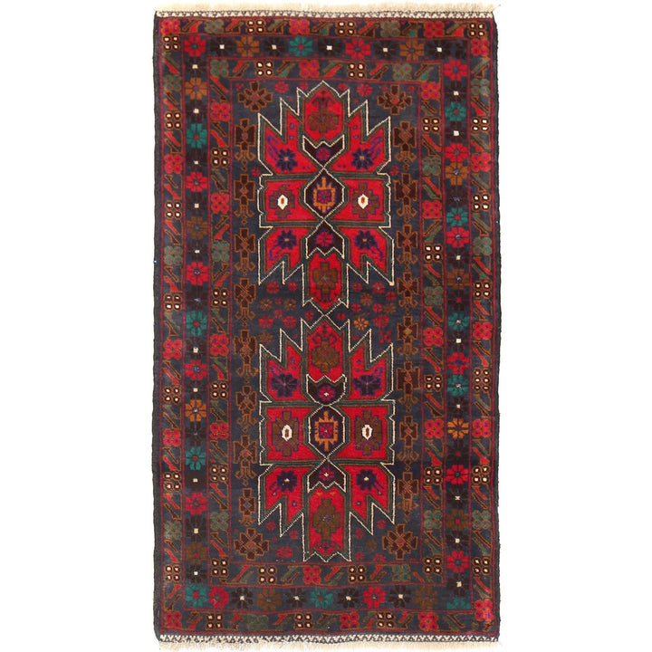 Afghan Baluchi Rug 2'7" x 5'0" Hand-Knotted | No. AL96208