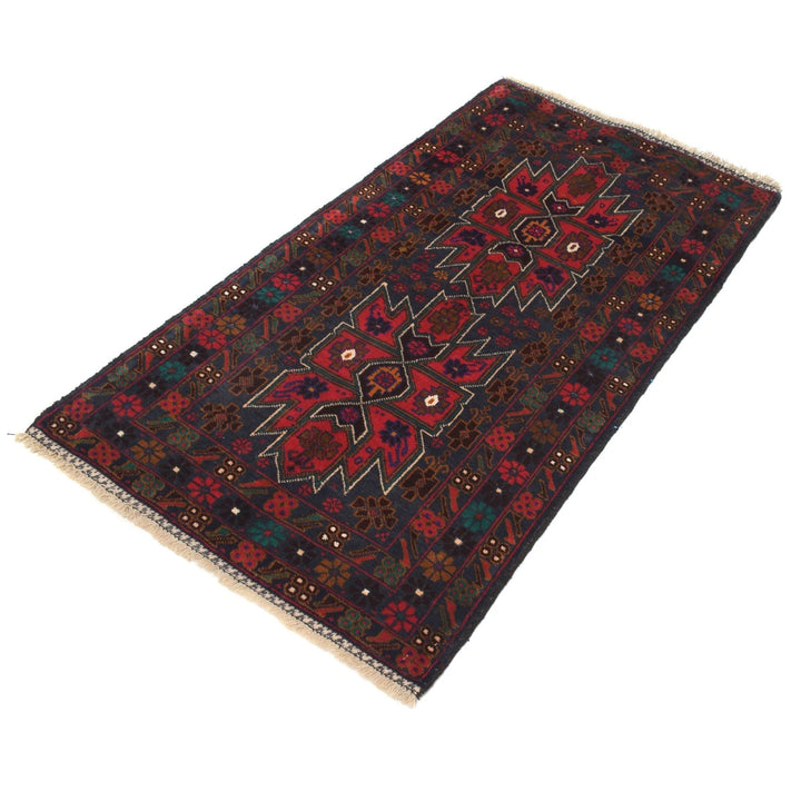 Afghan Baluchi Rug 2'7" x 5'0" Hand-Knotted | No. AL96208